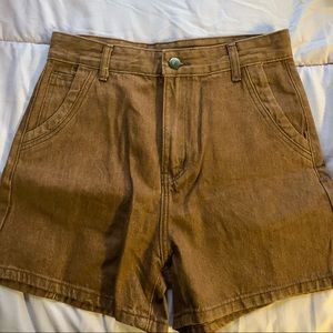 SHEIN Medium Brown High Waisted Shorts
